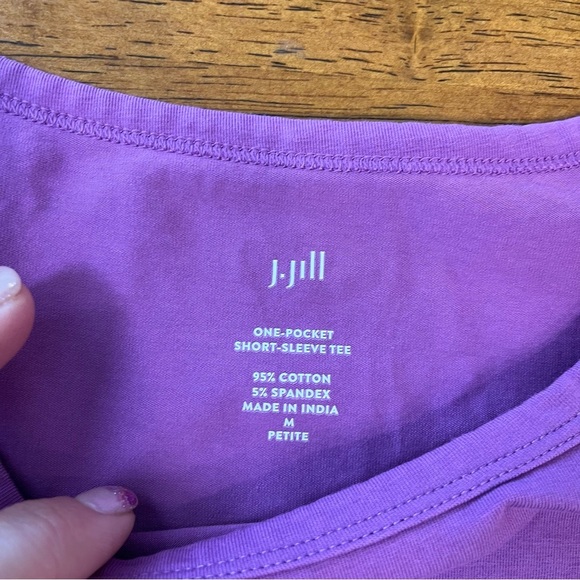 J. Jill one pocket short sleeve t shirt purple size medium Petite - Picture 2 of 4